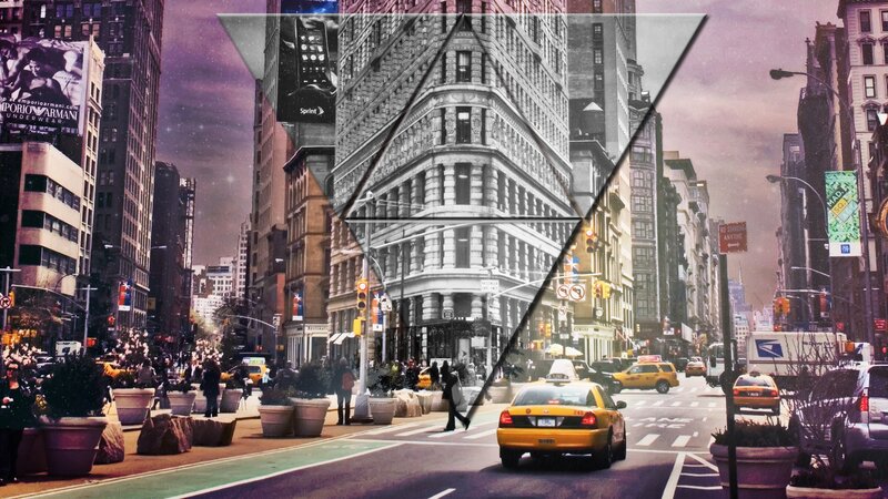 Yellow Taxi in City Street — Dramatic