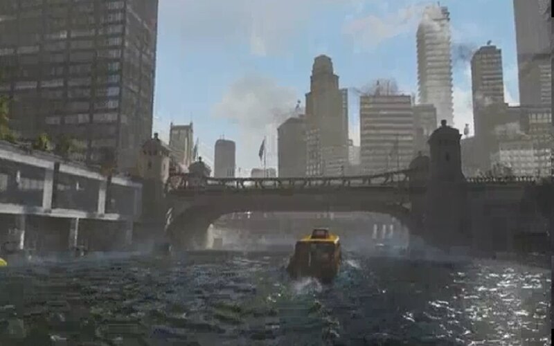 Yellow Taxi in Flood