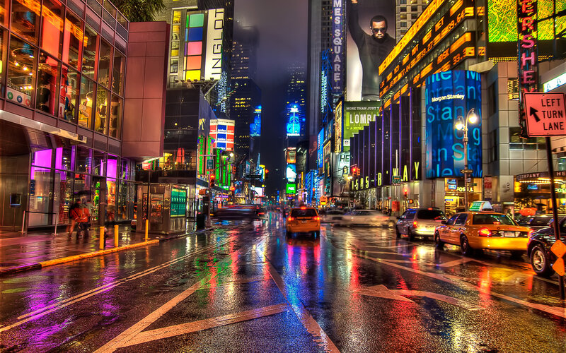 Yellow Taxi in Rain