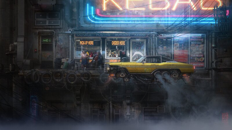 Yellow Taxi on Platform