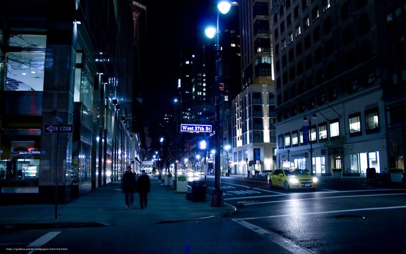 Yellow Taxi on Street — Blue
