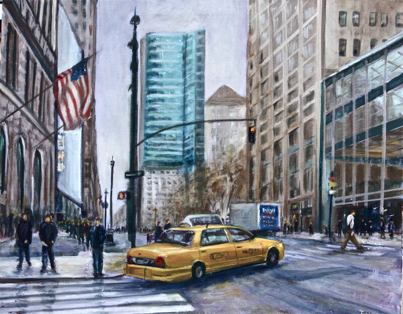 Yellow Taxi on Street — Urban