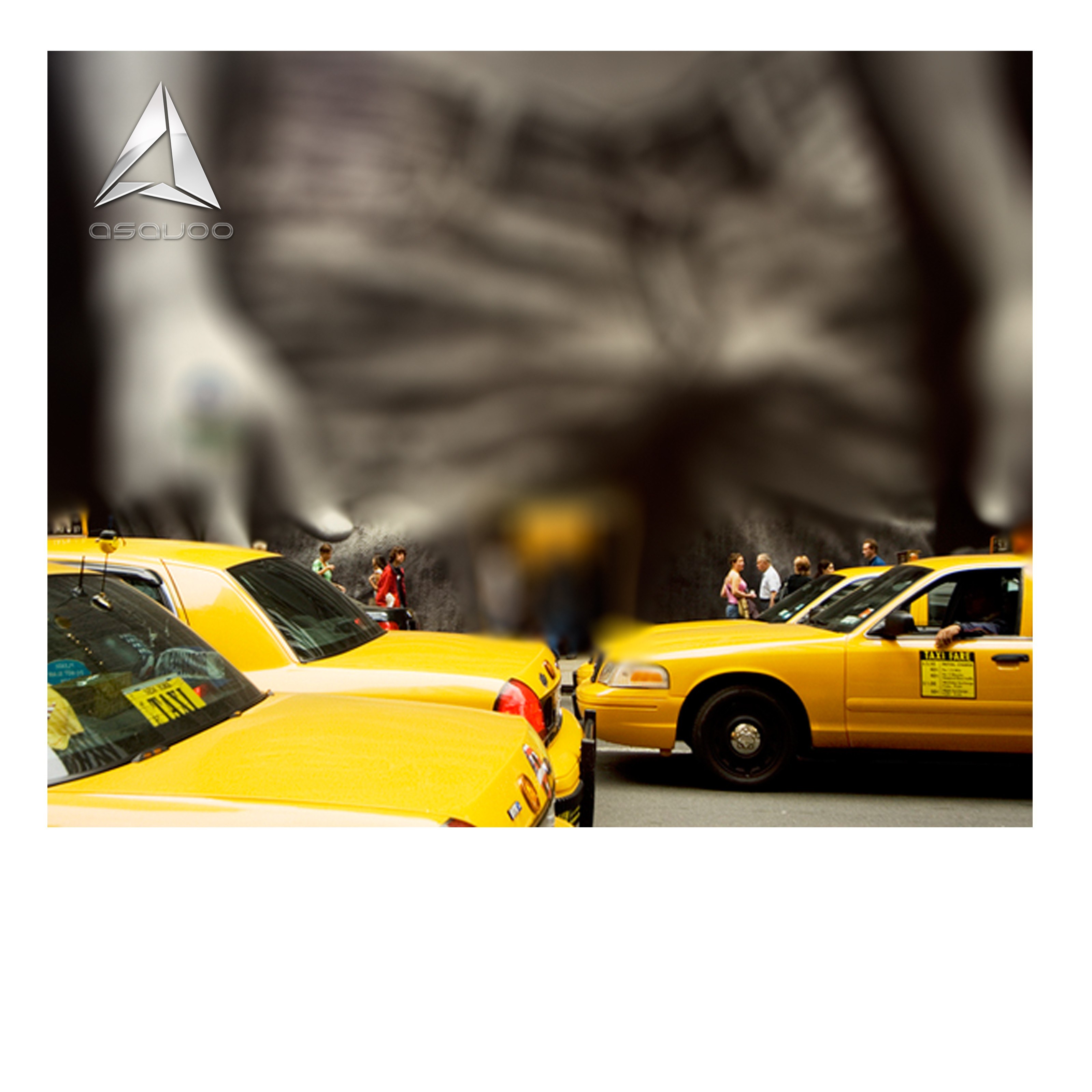 Yellow taxis in a city