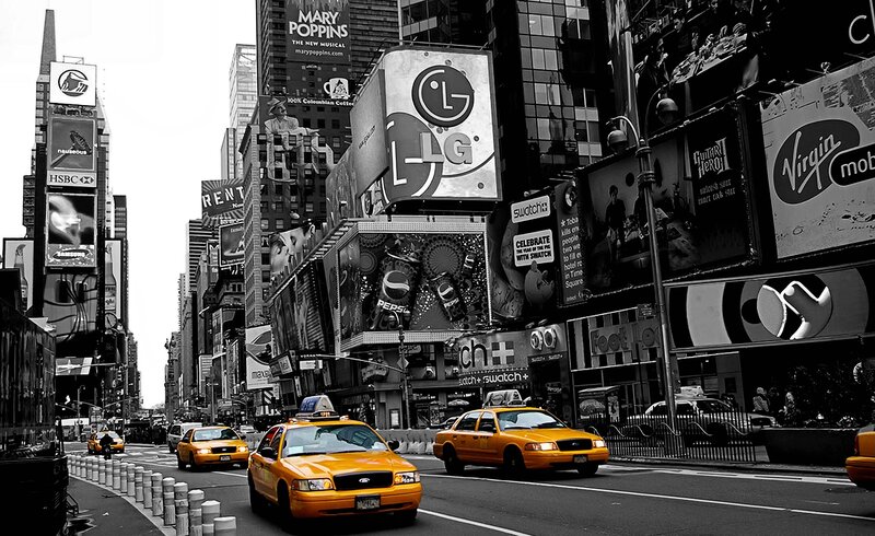 Yellow Taxis in City