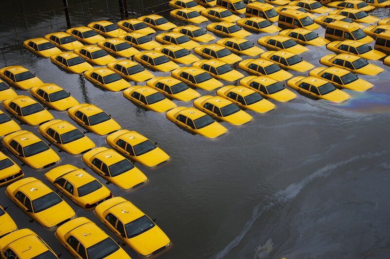 Yellow Taxis in Flood