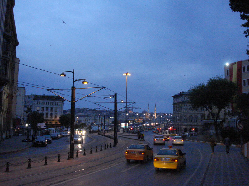 Yellow Taxis on Street — Blue