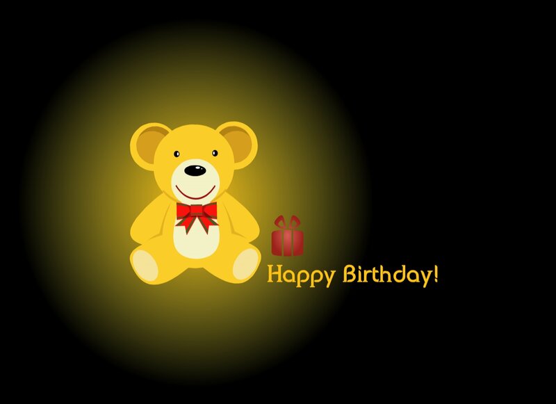 Yellow Teddy Bear — Black