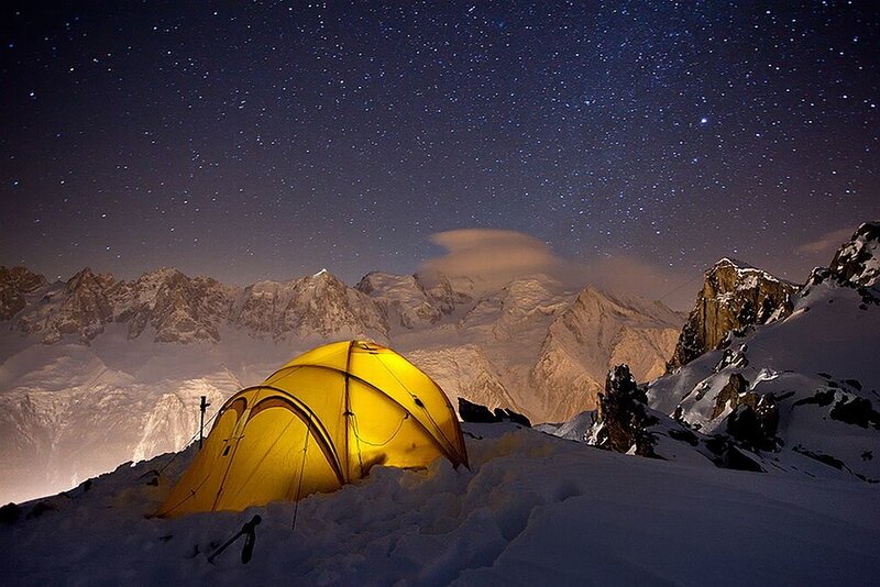 Yellow Tent in Snow