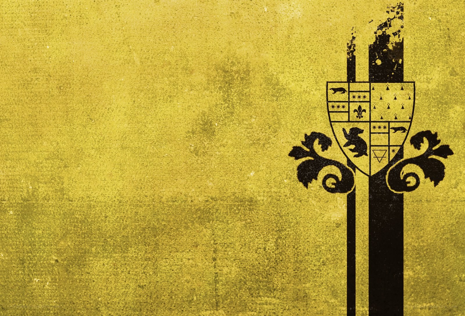 yellow textured background with crest