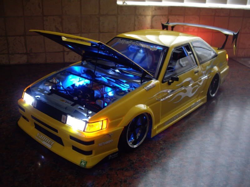 Yellow Toy Car — Dramatic, Photograph, Flame Decals