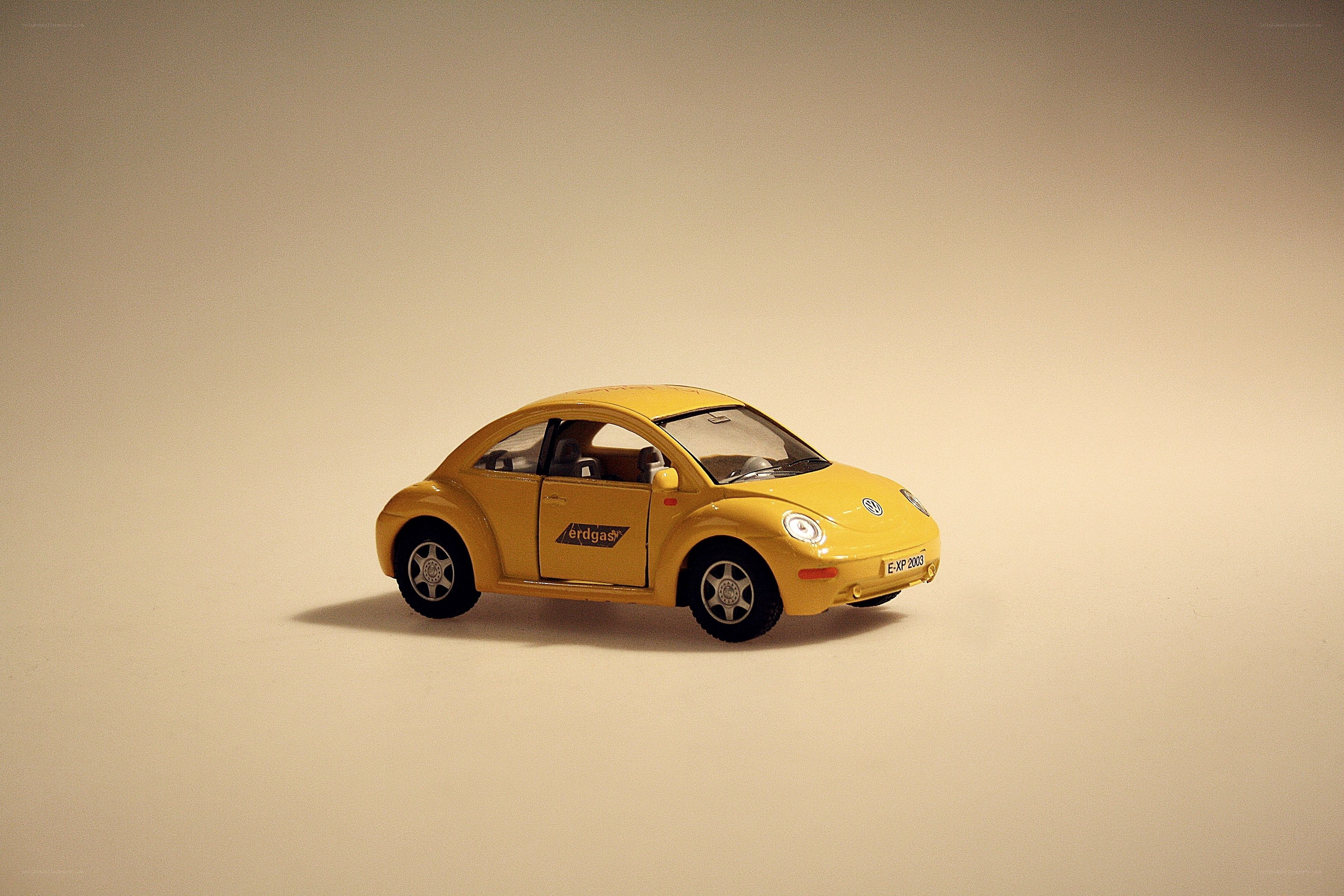 Yellow toy car model