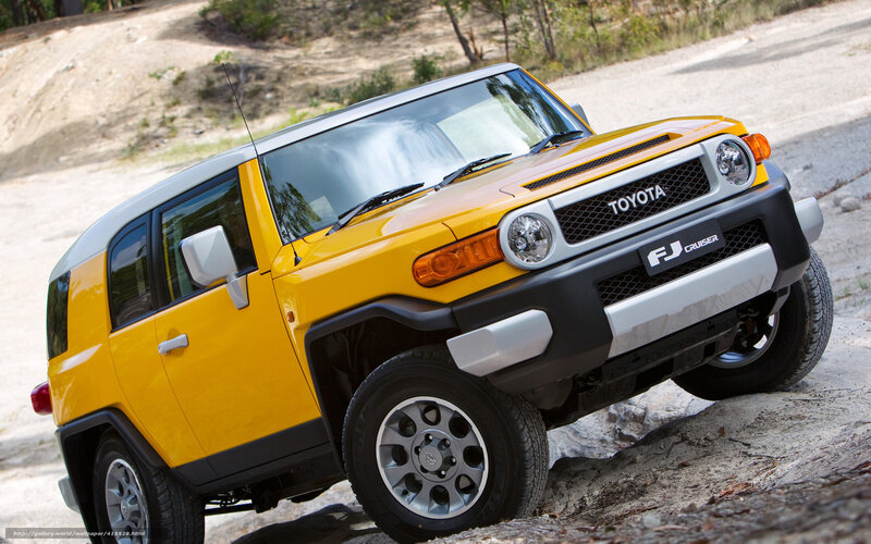 Yellow Toyota FJ Cruiser off-road