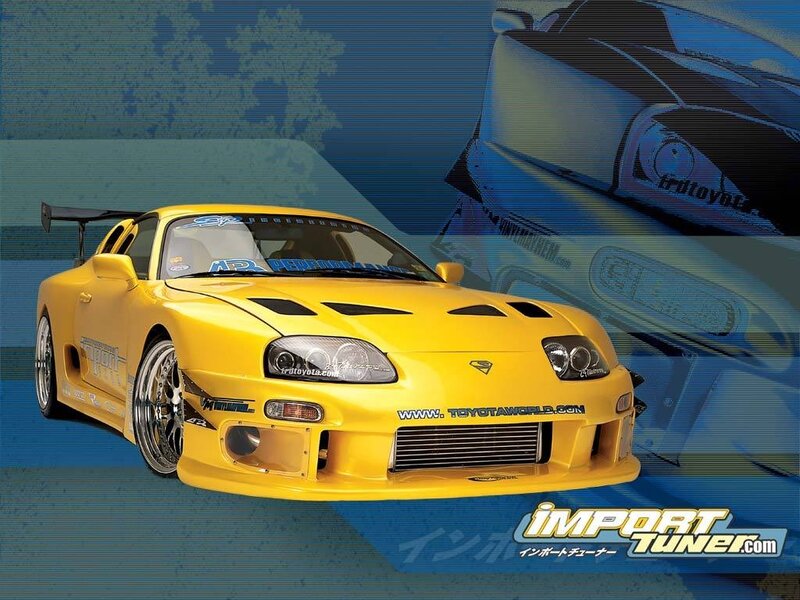 yellow toyota supra race car