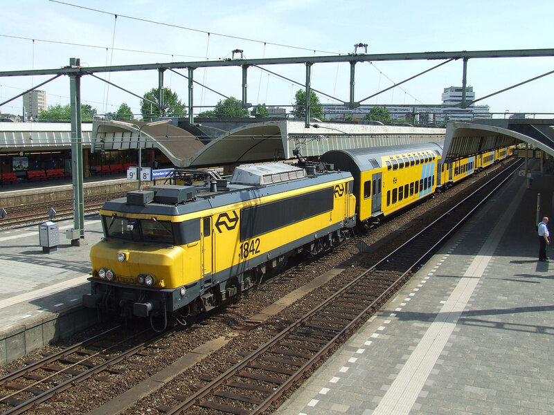 Yellow Train at Station — Calm, Afternoon, Photograph