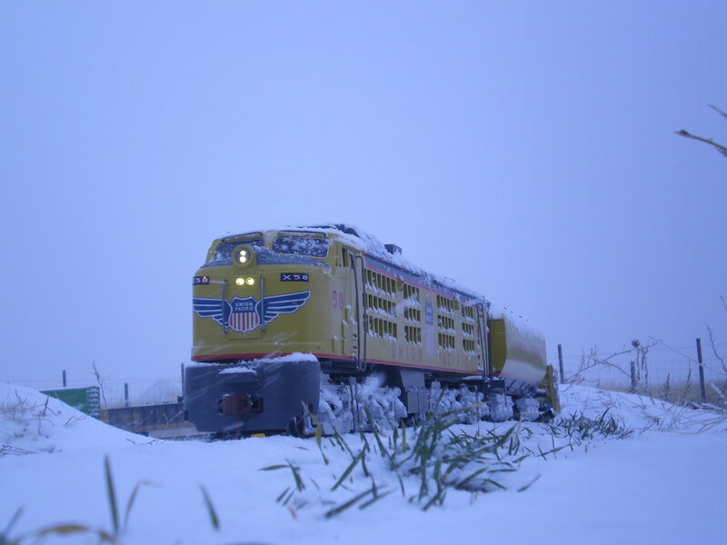 Yellow Train in Snow — Cold, Quiet