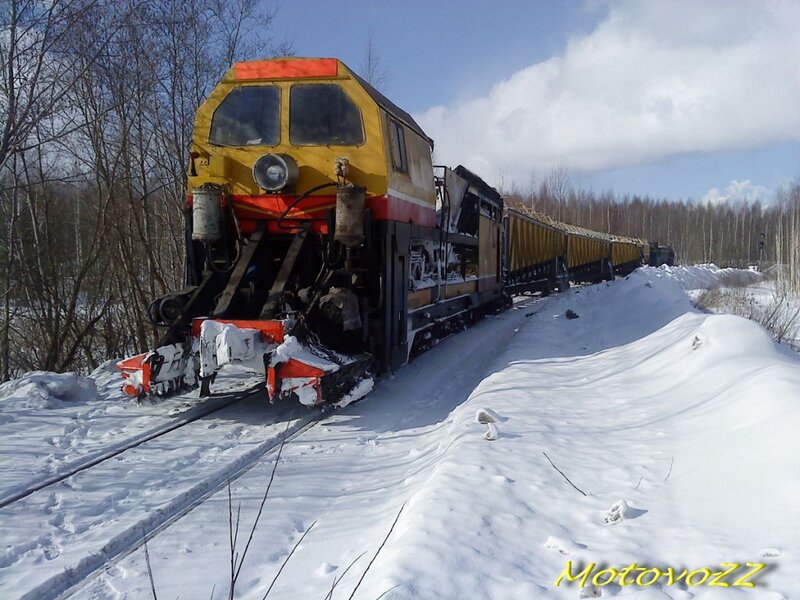 Yellow Train on Snow