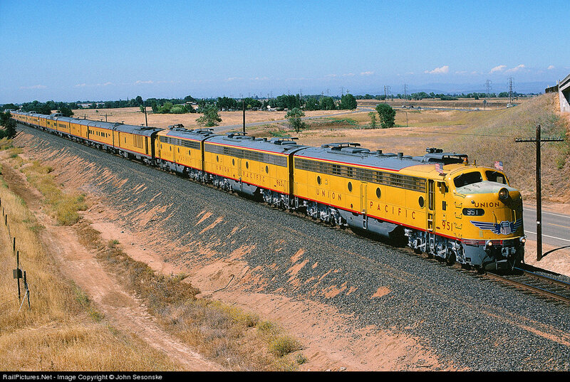 Yellow Train on Tracks