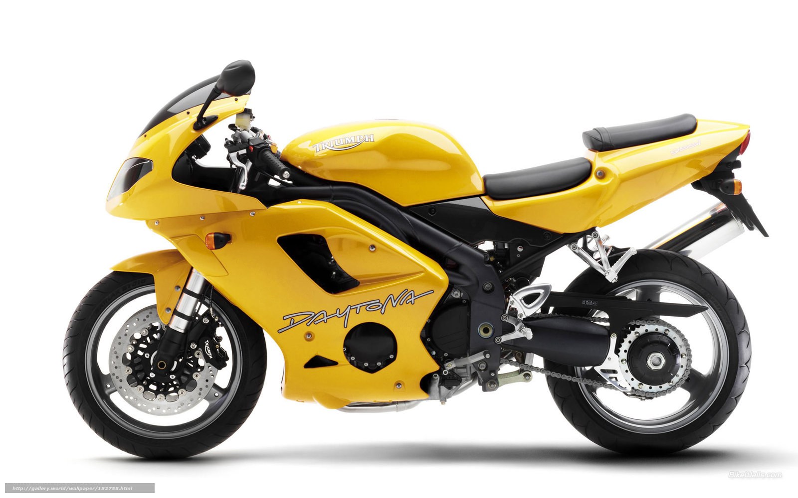 yellow triumph daytona motorcycle