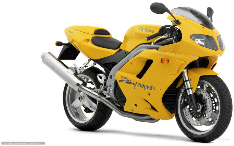 Yellow Triumph Daytona Motorcycle — Neutral