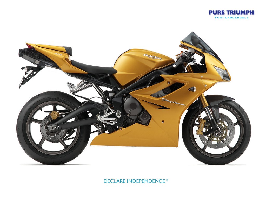 yellow triumph motorcycle