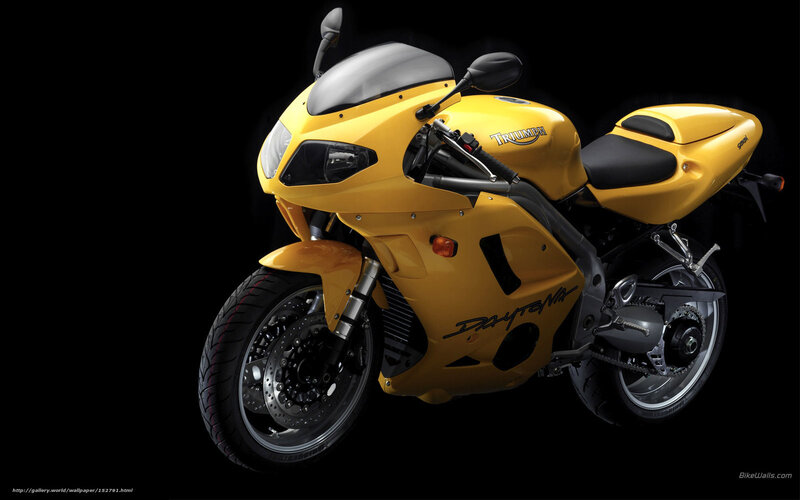 Yellow Triumph Motorcycle — Dramatic
