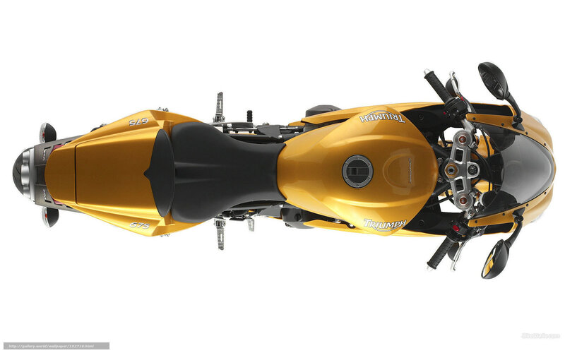 Yellow Triumph Motorcycle — Gold