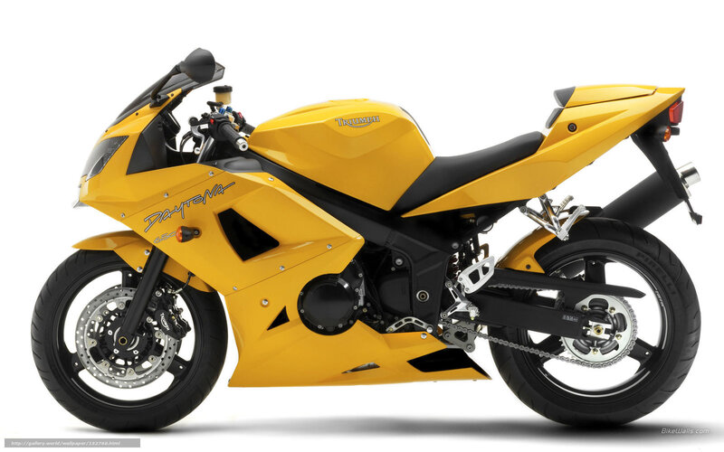 Yellow Triumph Motorcycle — Neutral, Photograph, Seat