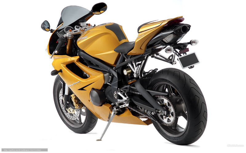 yellow triumph motorcycle