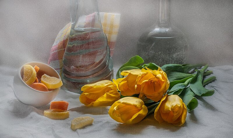 Yellow Tulips and Candies