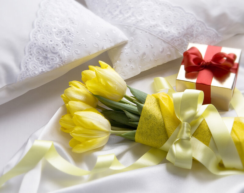 Yellow Tulips and Gift — Serene