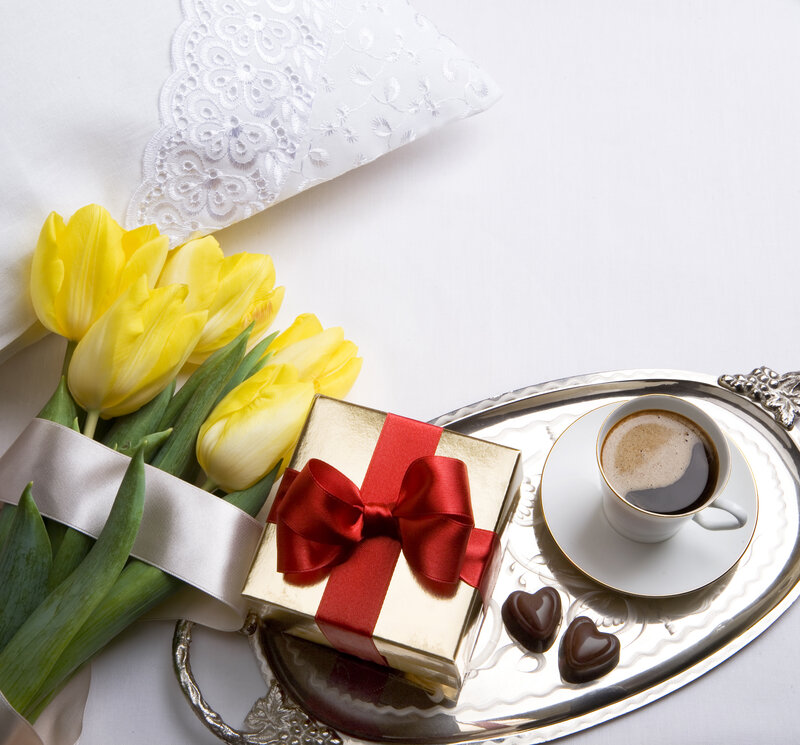 Yellow Tulips and Gift
