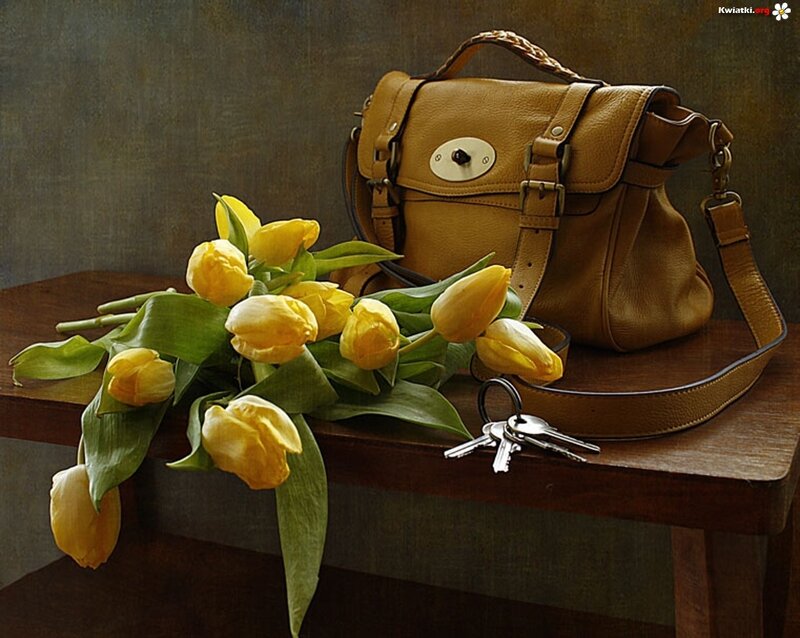 Yellow Tulips and Handbag — Calm