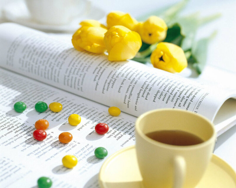 Yellow Tulips on Book — Serene