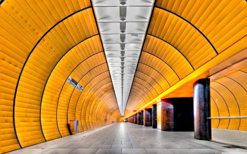 yellow tunnel corridor