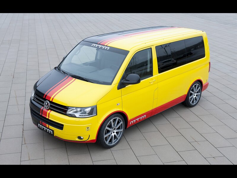 Yellow Van with Stripes