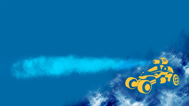 yellow vehicle on blue background