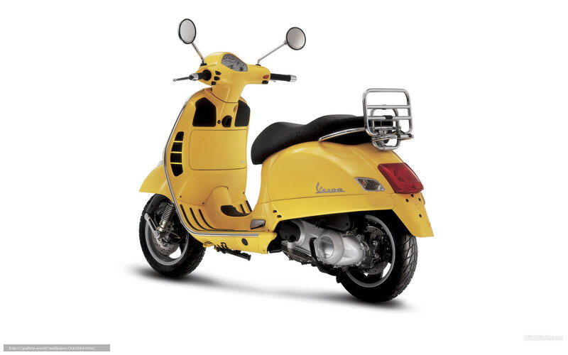 Yellow Vespa scooter