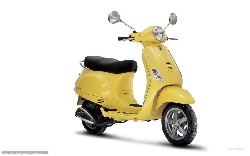 Yellow Vespa Scooter — Neutral, Photograph