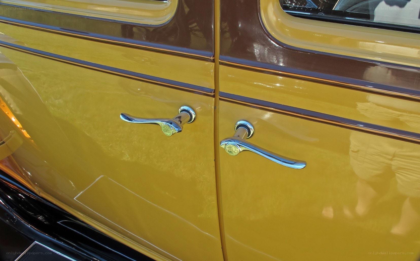 yellow vintage car doors