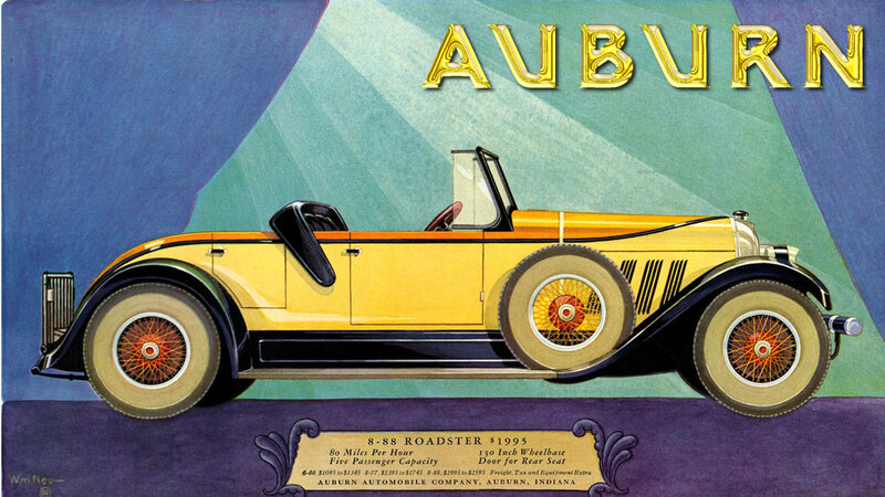 Yellow Vintage Car — Dramatic, Illustration, Text