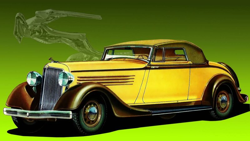 Yellow Vintage Car — Dramatic, Illustration