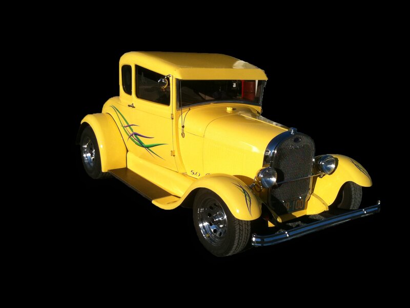 Yellow Vintage Car — Dramatic, Photograph, Grille