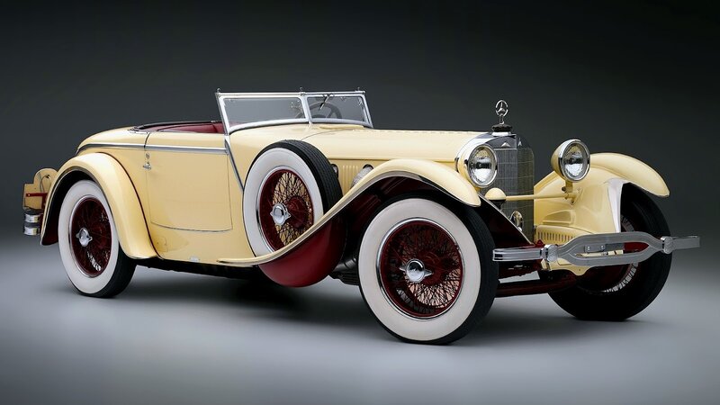 Yellow Vintage Car — Dramatic, Photograph, Red Interior