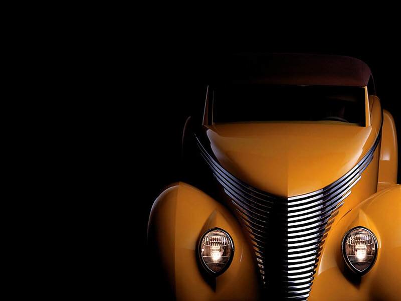 Yellow Vintage Car — Dramatic, Photograph