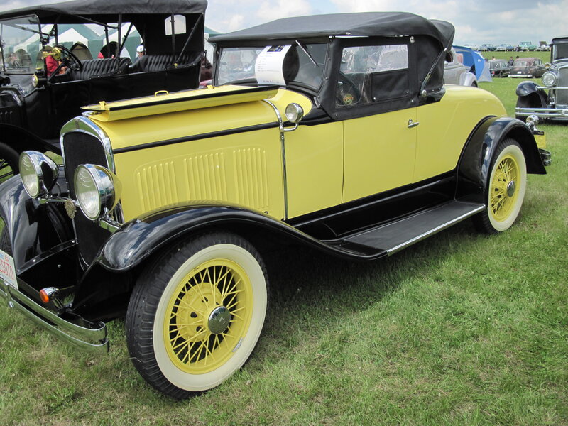 Yellow Vintage Convertible — Calm, Afternoon, Photograph