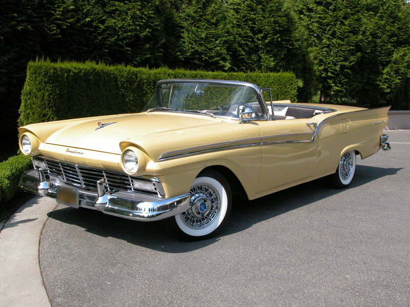 Yellow Vintage Convertible — Calm, Afternoon