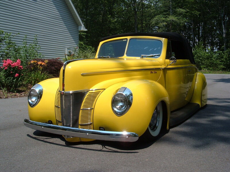 yellow vintage convertible car