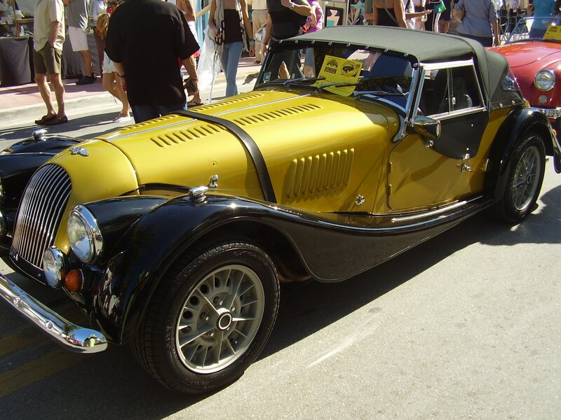 Yellow vintage convertible car