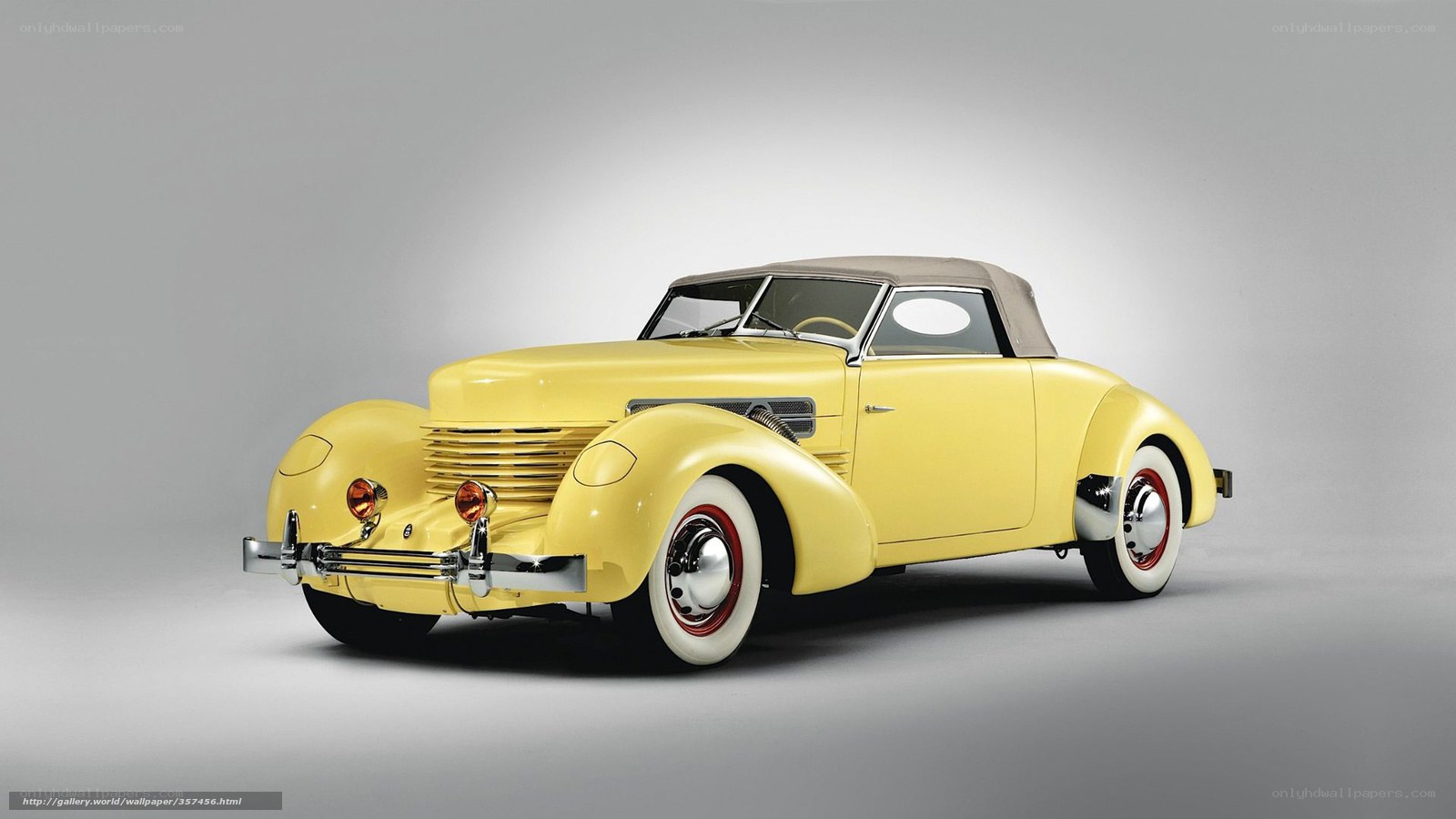 Yellow vintage convertible car