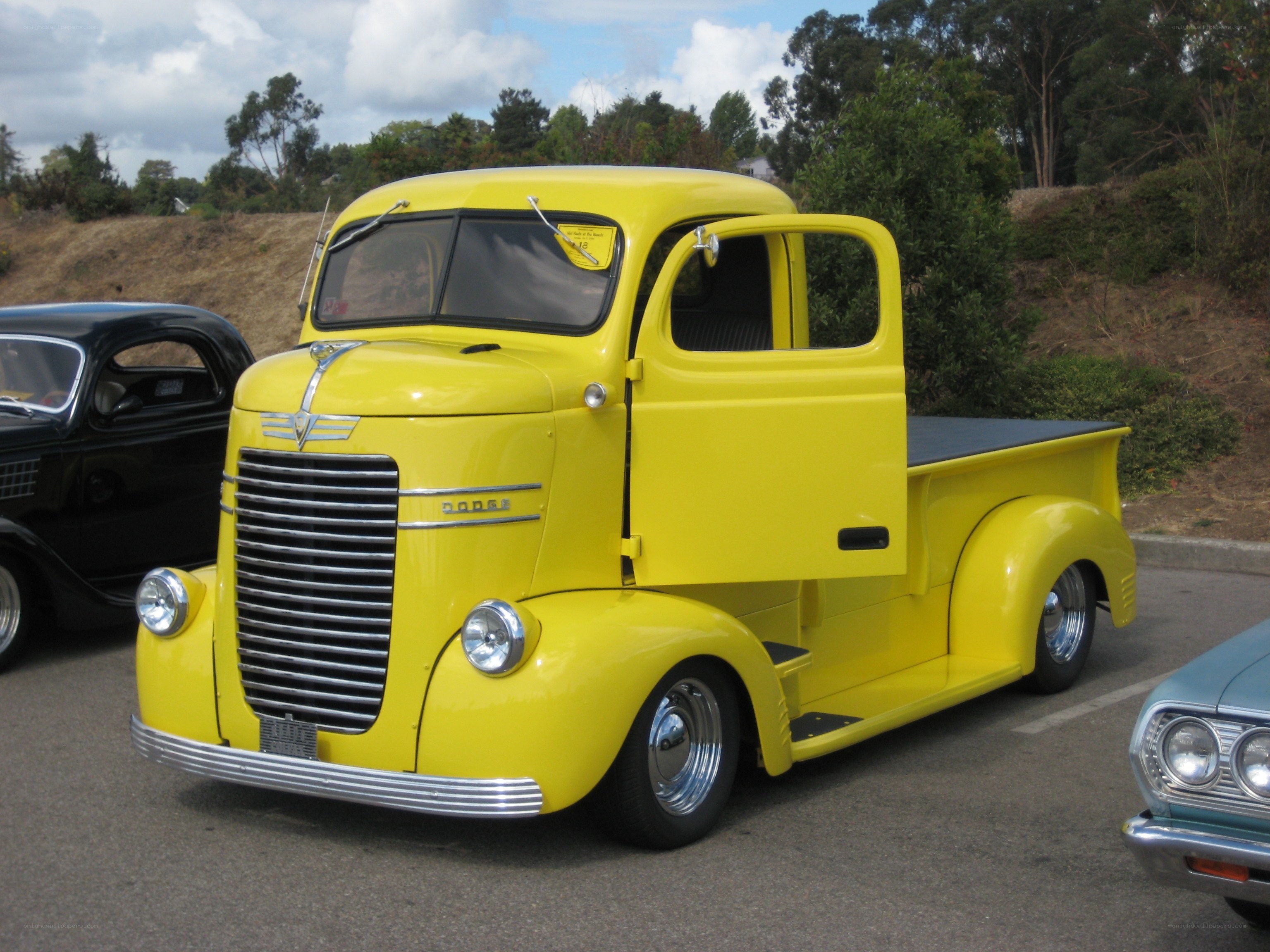 Yellow vintage Dodge truck